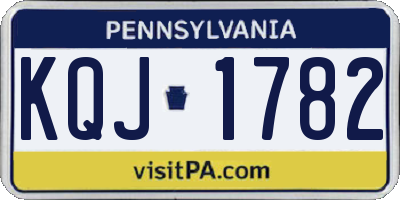 PA license plate KQJ1782