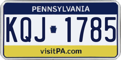 PA license plate KQJ1785