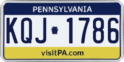 PA license plate KQJ1786