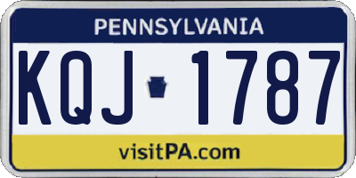 PA license plate KQJ1787