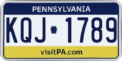PA license plate KQJ1789