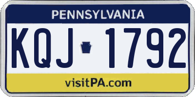 PA license plate KQJ1792
