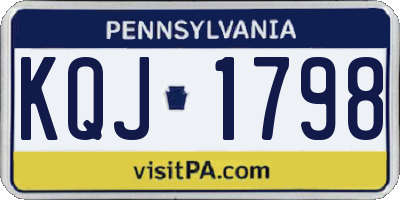 PA license plate KQJ1798