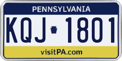 PA license plate KQJ1801