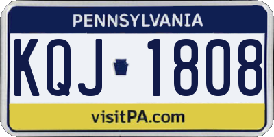 PA license plate KQJ1808