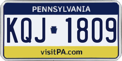 PA license plate KQJ1809