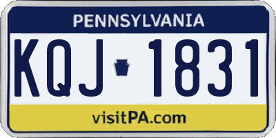 PA license plate KQJ1831