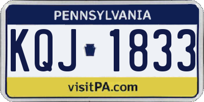 PA license plate KQJ1833