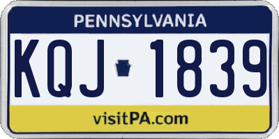 PA license plate KQJ1839