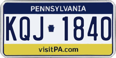 PA license plate KQJ1840