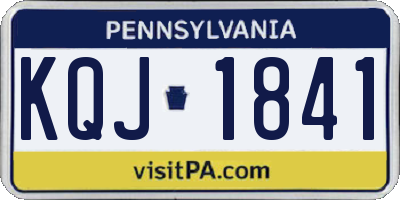 PA license plate KQJ1841
