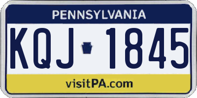 PA license plate KQJ1845