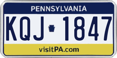 PA license plate KQJ1847