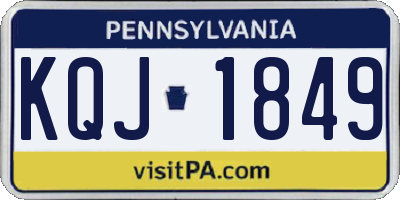 PA license plate KQJ1849