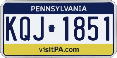 PA license plate KQJ1851