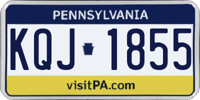 PA license plate KQJ1855