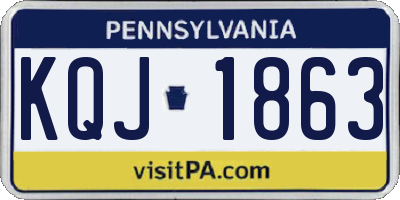 PA license plate KQJ1863