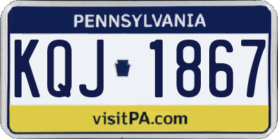 PA license plate KQJ1867