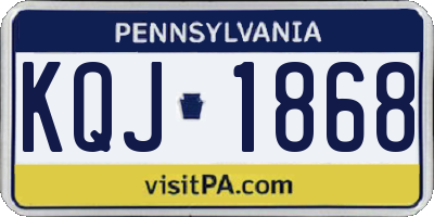 PA license plate KQJ1868