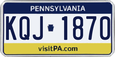 PA license plate KQJ1870