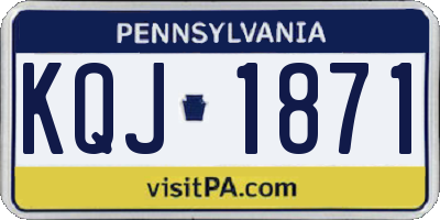 PA license plate KQJ1871