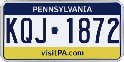 PA license plate KQJ1872