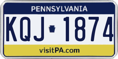 PA license plate KQJ1874