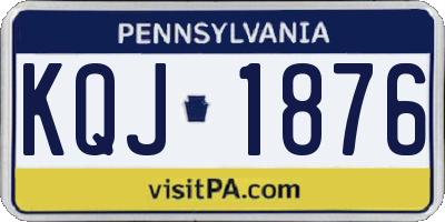 PA license plate KQJ1876