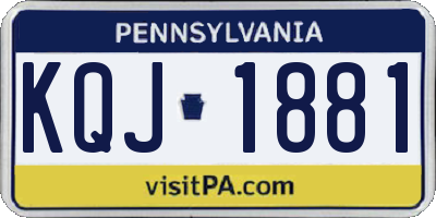 PA license plate KQJ1881