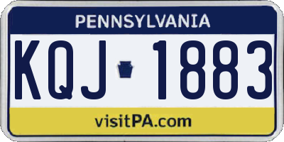 PA license plate KQJ1883