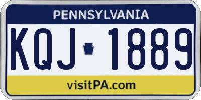 PA license plate KQJ1889