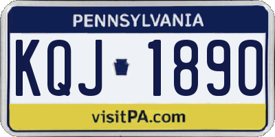 PA license plate KQJ1890