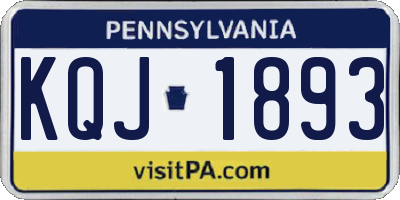 PA license plate KQJ1893