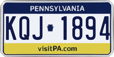 PA license plate KQJ1894