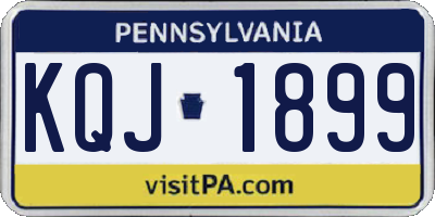 PA license plate KQJ1899