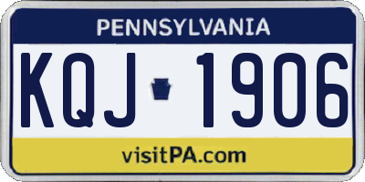 PA license plate KQJ1906