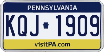 PA license plate KQJ1909