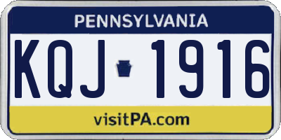 PA license plate KQJ1916