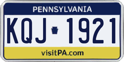 PA license plate KQJ1921