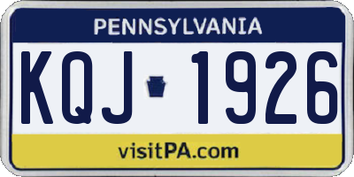 PA license plate KQJ1926