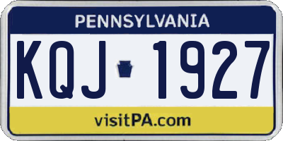 PA license plate KQJ1927