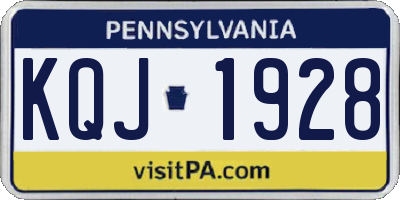 PA license plate KQJ1928