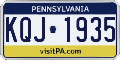 PA license plate KQJ1935