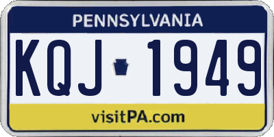 PA license plate KQJ1949