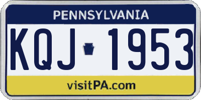 PA license plate KQJ1953