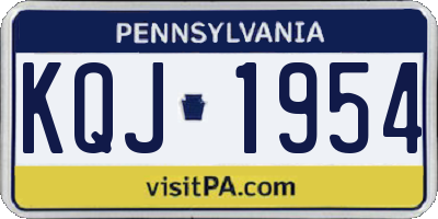 PA license plate KQJ1954