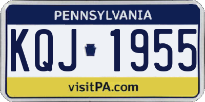PA license plate KQJ1955