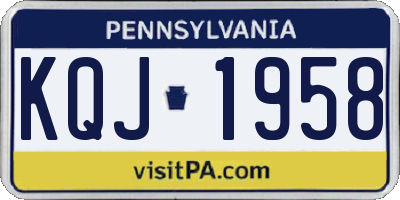PA license plate KQJ1958