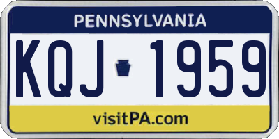 PA license plate KQJ1959