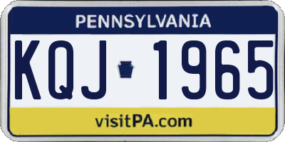 PA license plate KQJ1965